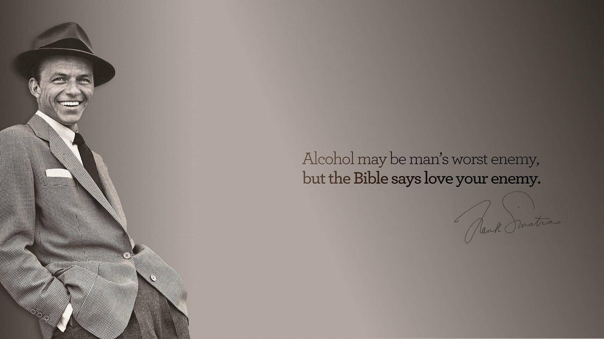 Frank Sinatra, suit, fedora, Full HD Desktop Wallpaper