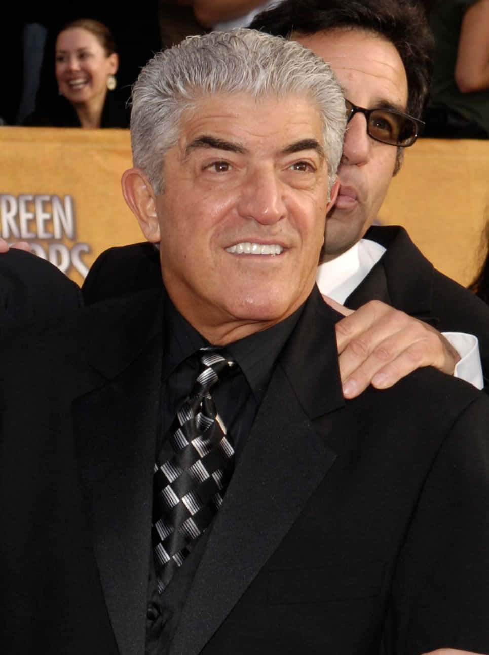 Frank Vincent, black suit, patterned tie, HD Phone Wallpaper