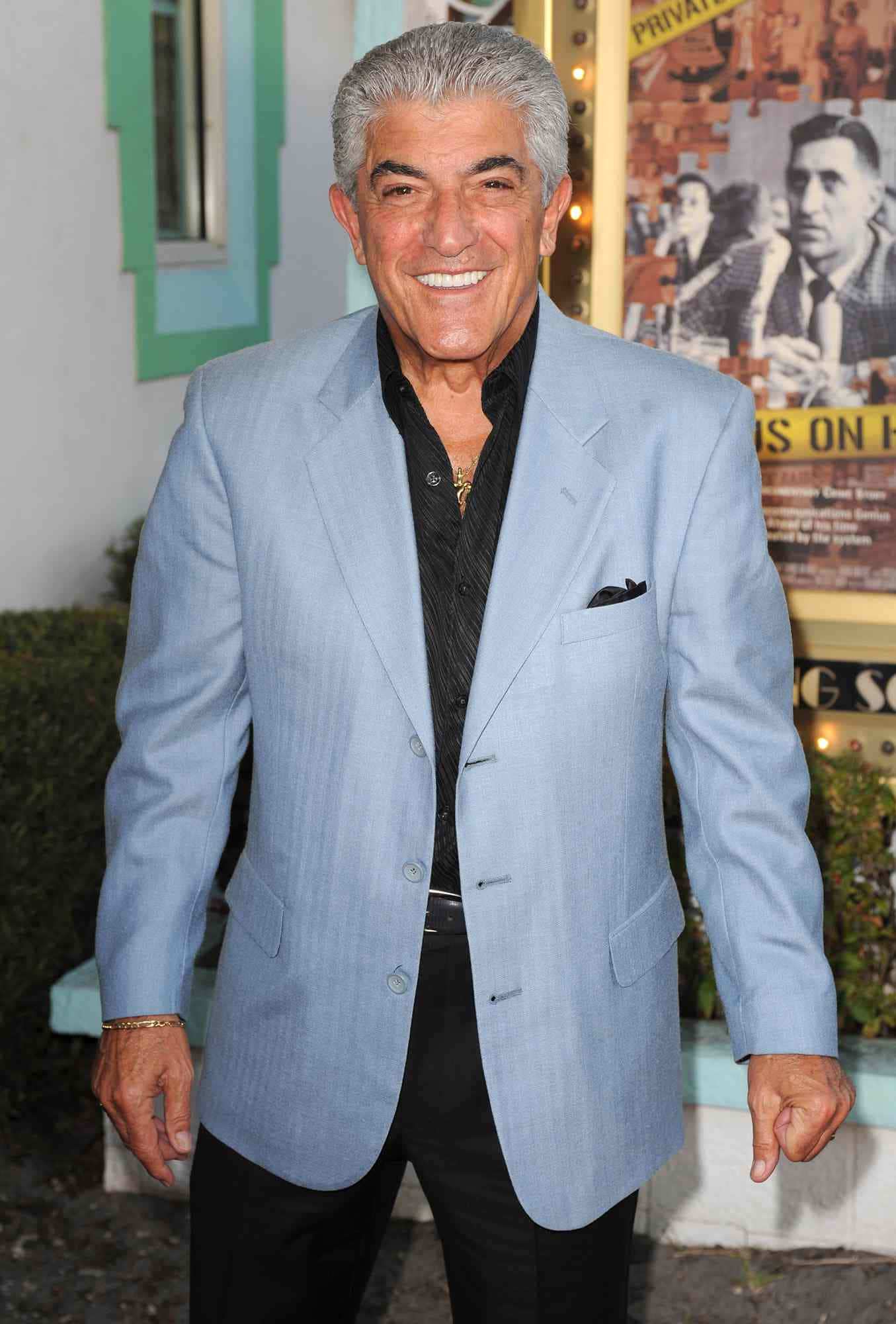 Frank Vincent, light blue blazer, black shirt, Full HD Phone Wallpaper
