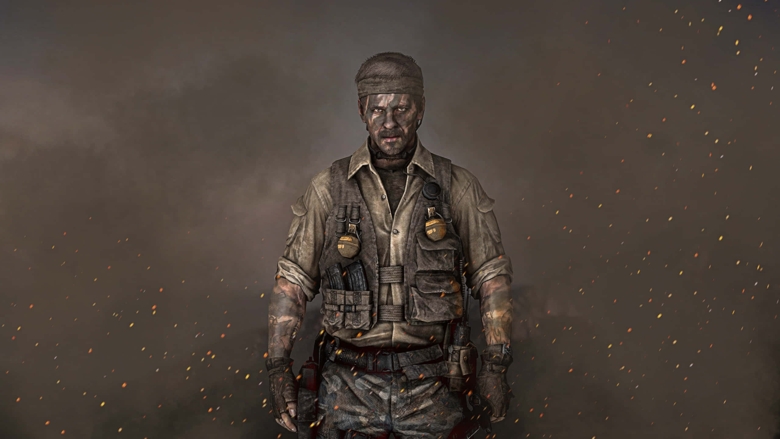 Frank Woods, battlefield, smoky, 2K Desktop Wallpaper