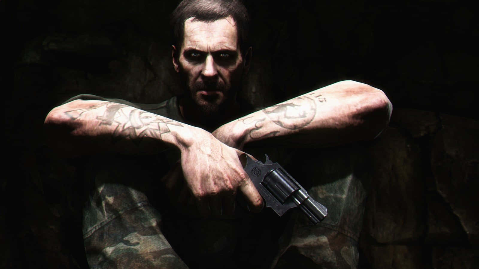 Frank Woods, revolver, tattooed arms, HD Desktop Wallpaper