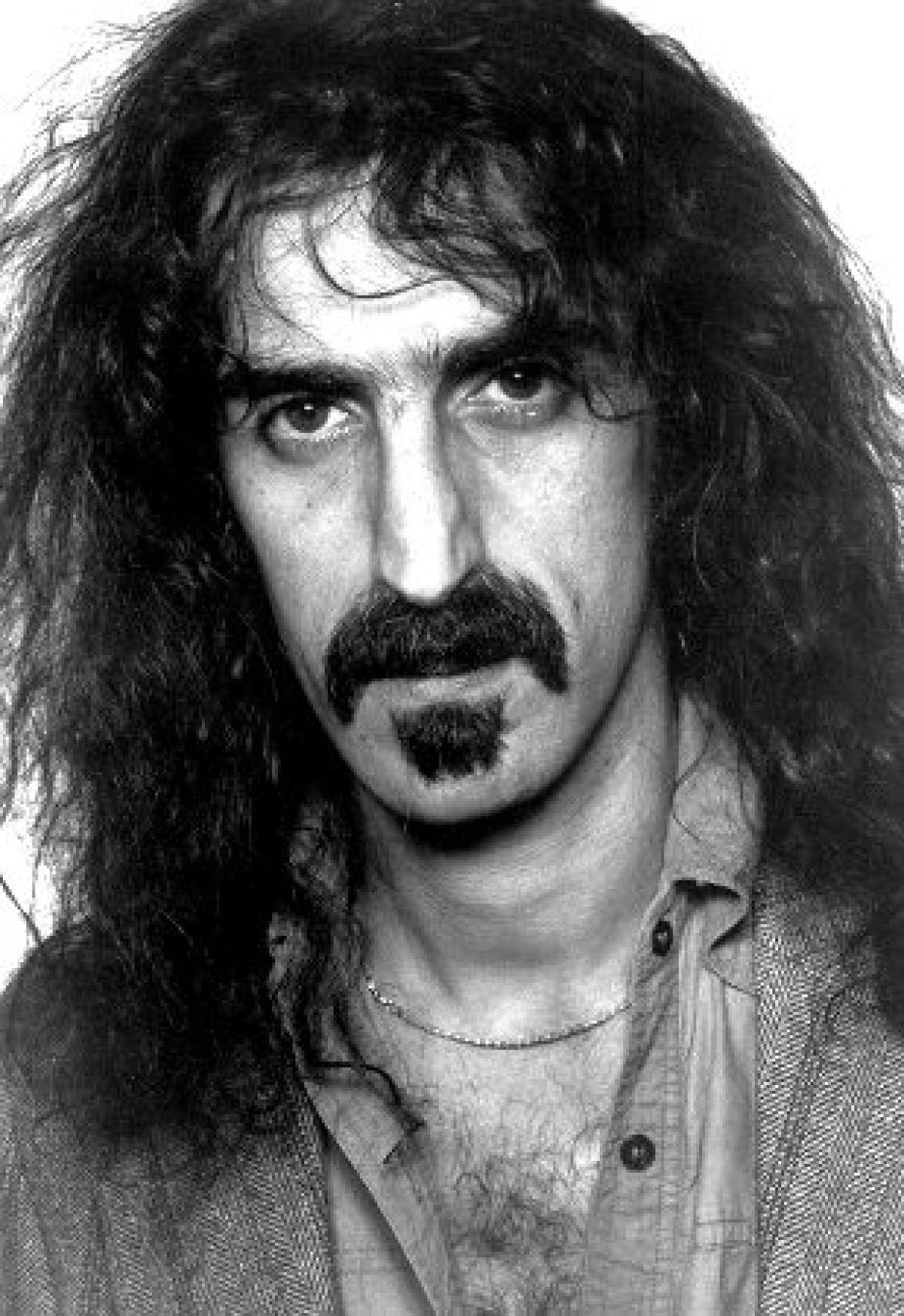 Frank Zappa, black and white portrait, long wavy hair, HD Phone Wallpaper