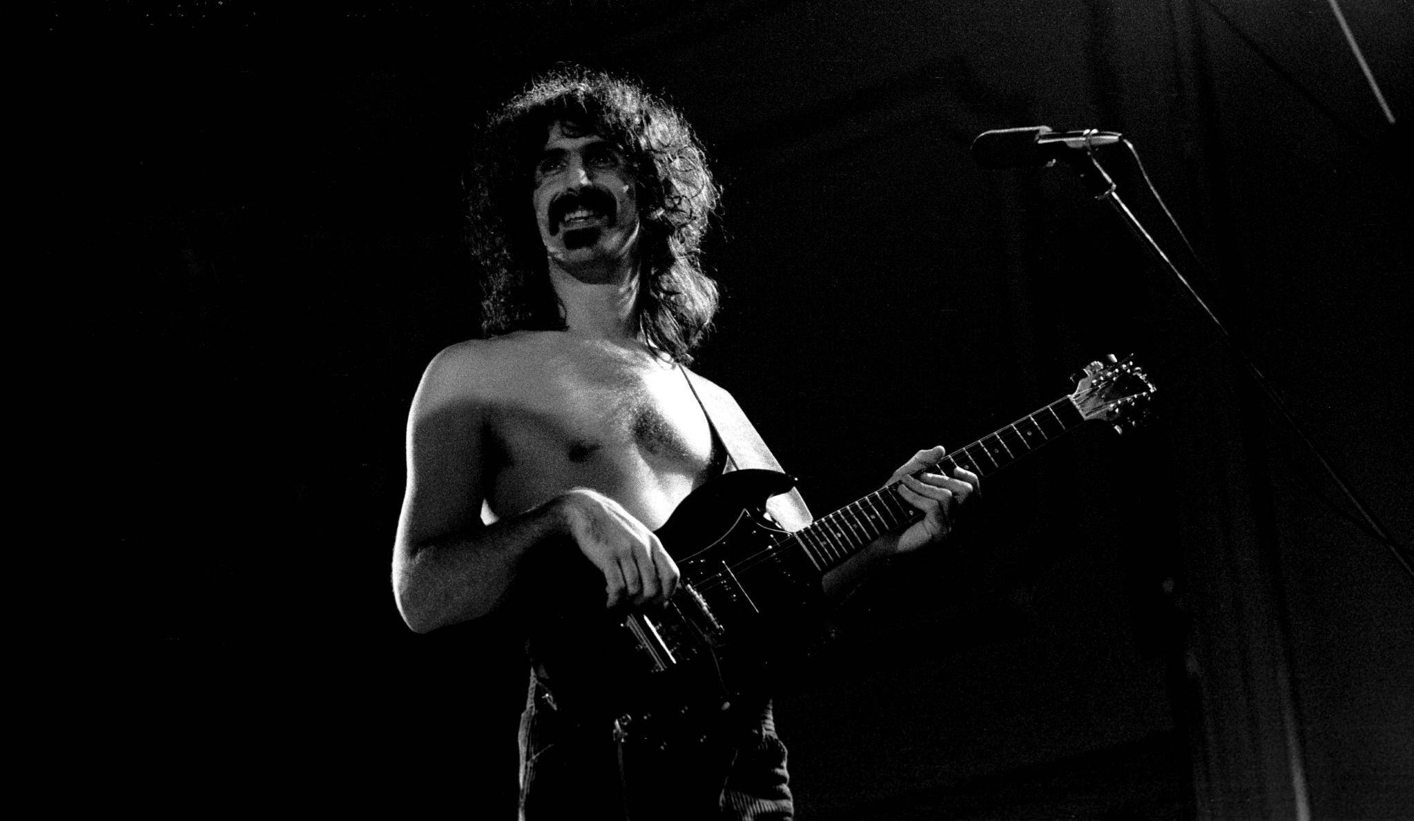 Frank Zappa, electric guitar, stage lights, Full HD Desktop Wallpaper