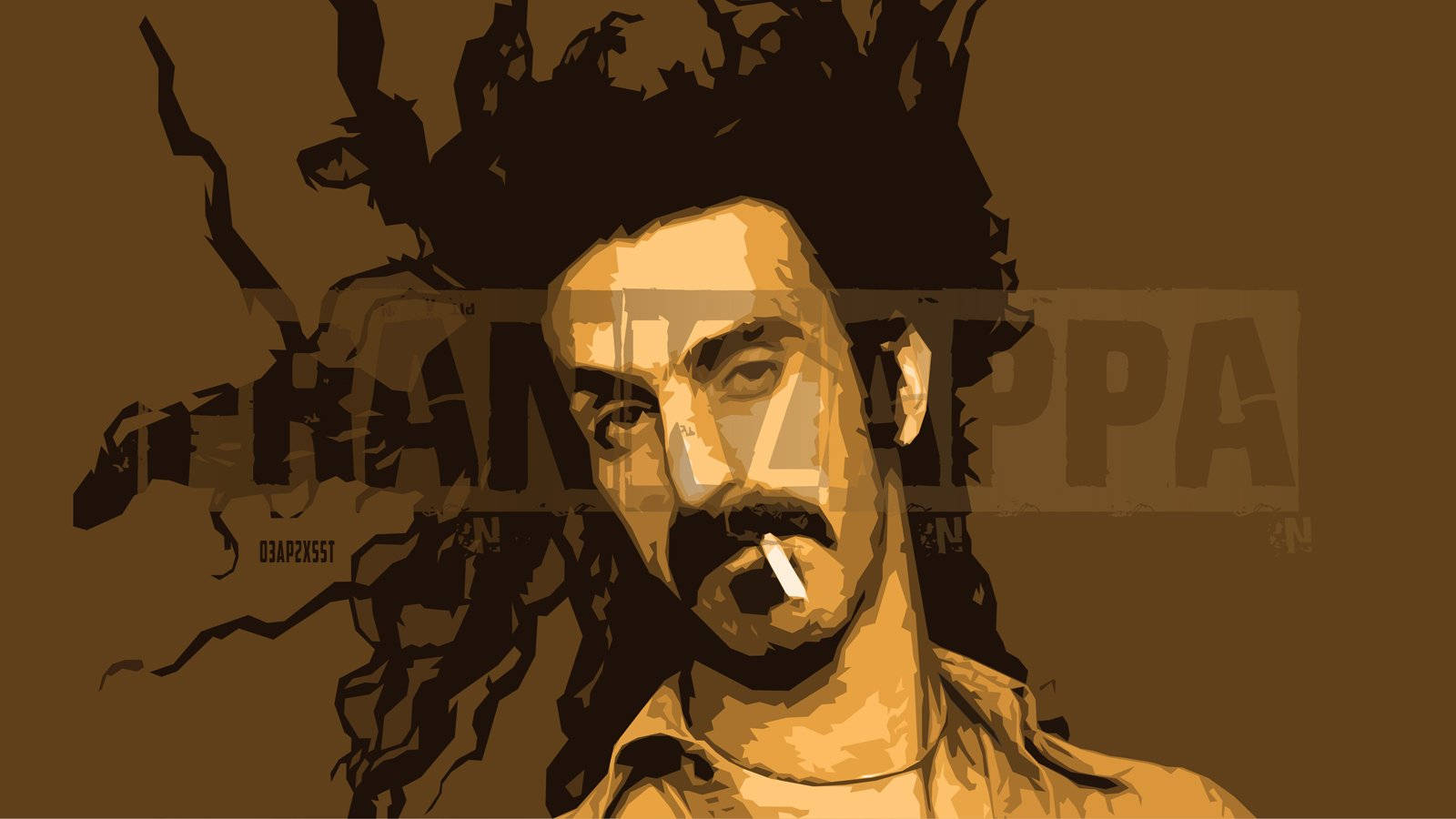 Frank Zappa, brown background, wild hair, HD Desktop Wallpaper