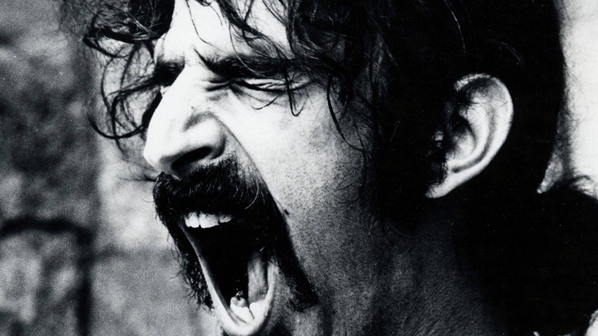 Frank Zappa, black and white, close-up, Full HD Desktop Wallpaper