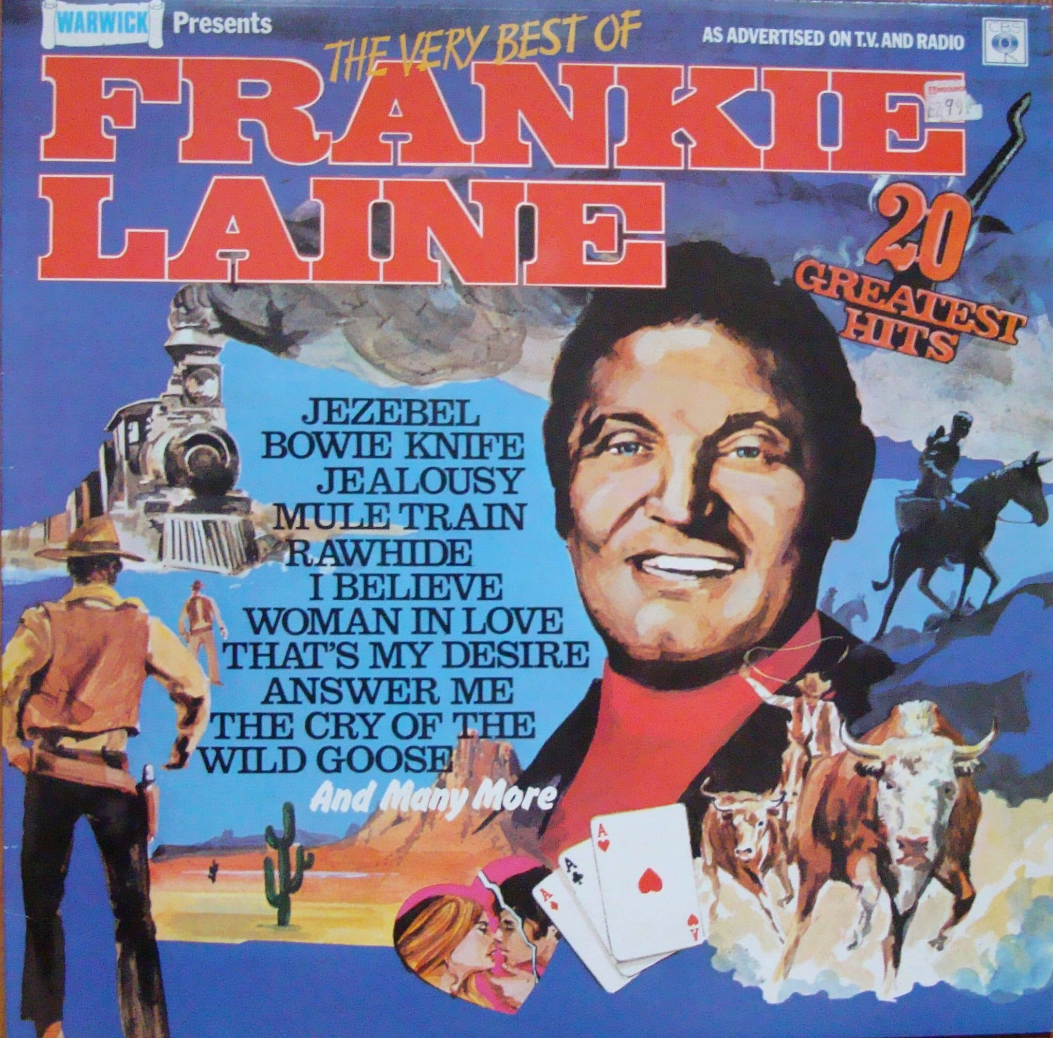 Frankie Laine, vibrant vintage album cover, cowboy imagery, Full HD Desktop Wallpaper
