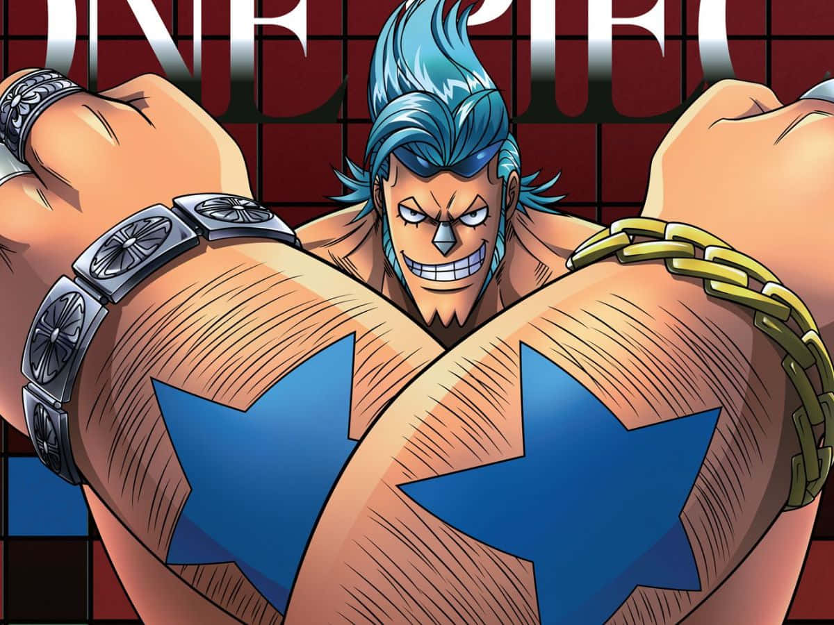 Franky, blue spiky hair, star tattoos, SD Desktop Wallpaper