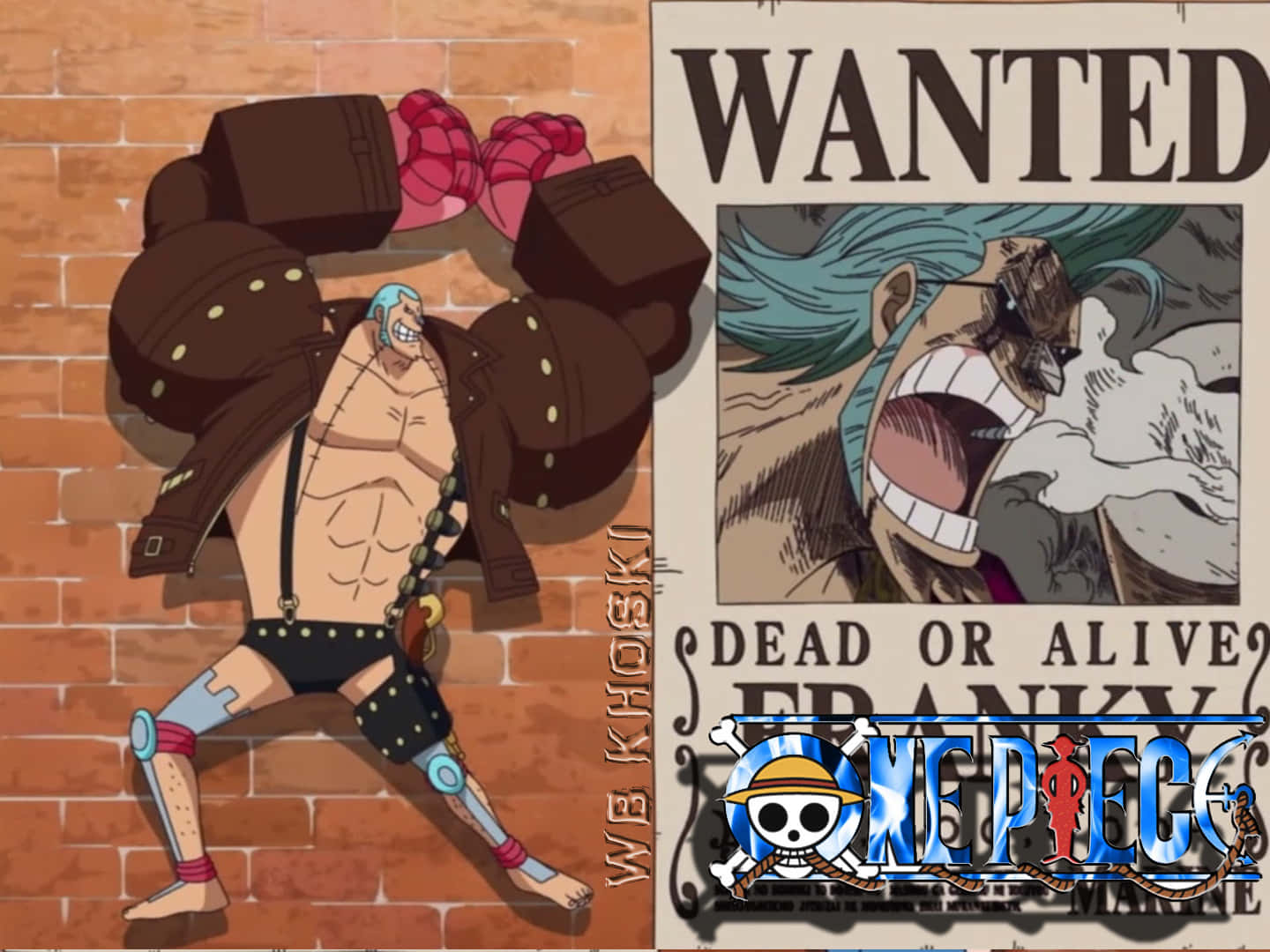 Franky, anime pirate, mechanical leg, HD Desktop Wallpaper