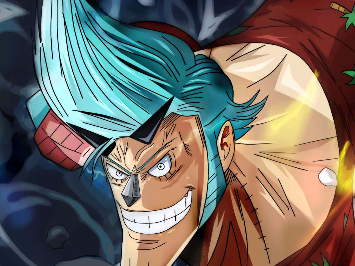 Franky, turquoise hair, stitched scar, SD Desktop Wallpaper