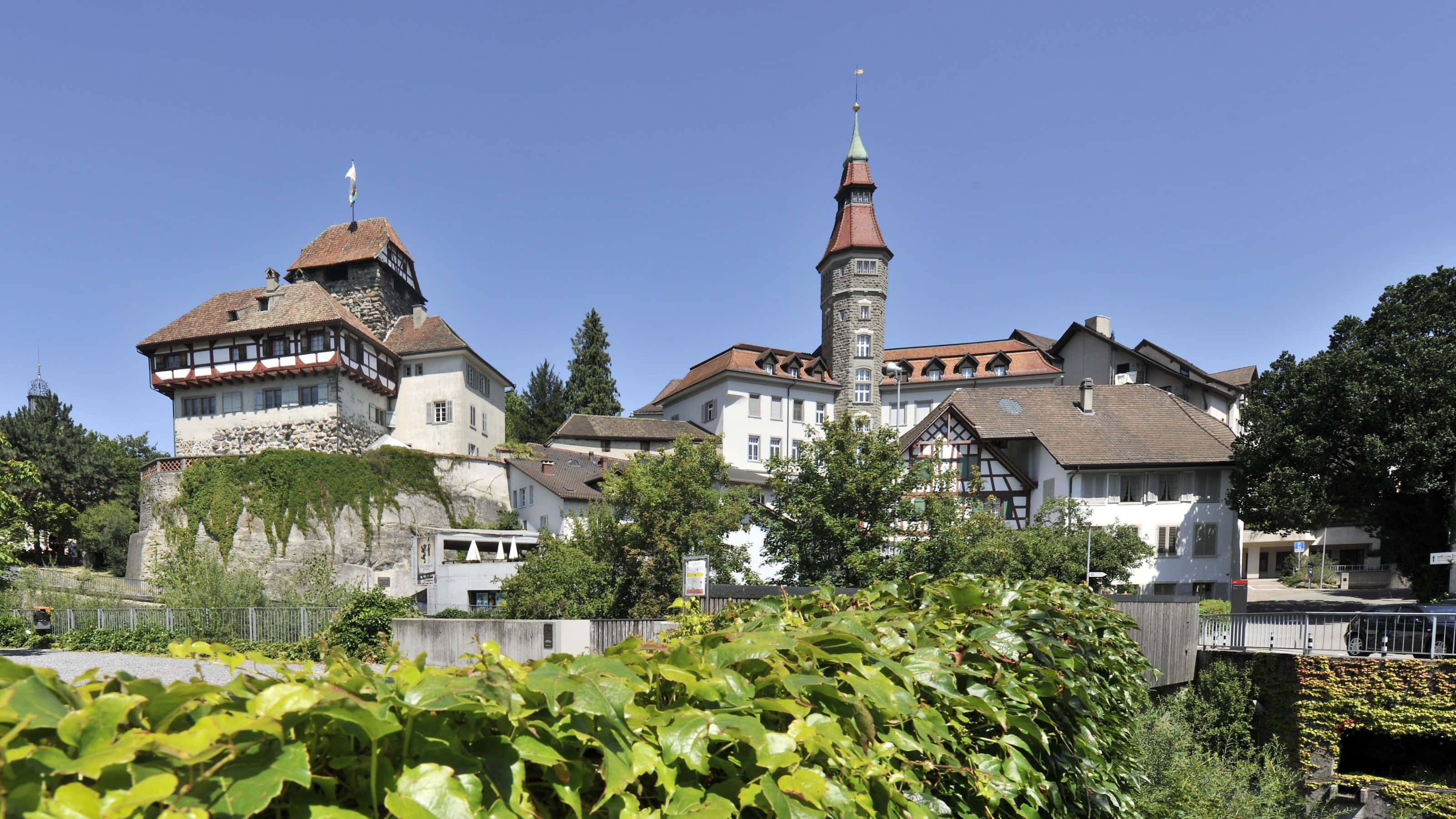 Frauenfeld, castle, tall tower, 2K Desktop Wallpaper