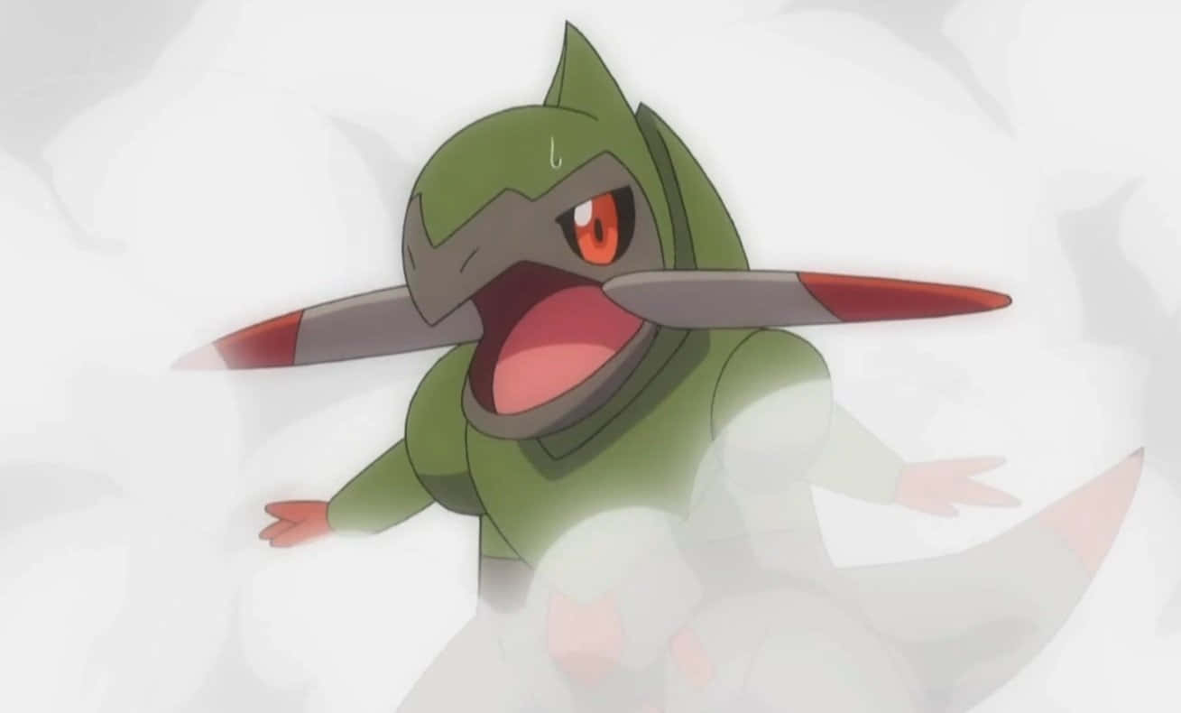 Fraxure, green, long beak, HD Desktop Wallpaper