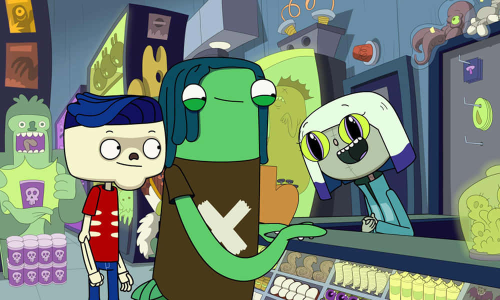 Freaktown, cartoon characters, glowing jars, SD Desktop Wallpaper