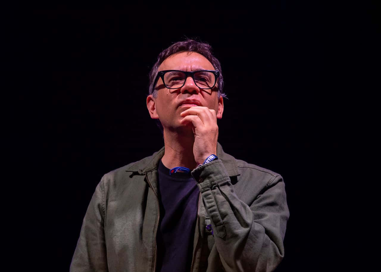 Fred Armisen, glasses, thoughtful expression, HD Desktop Wallpaper