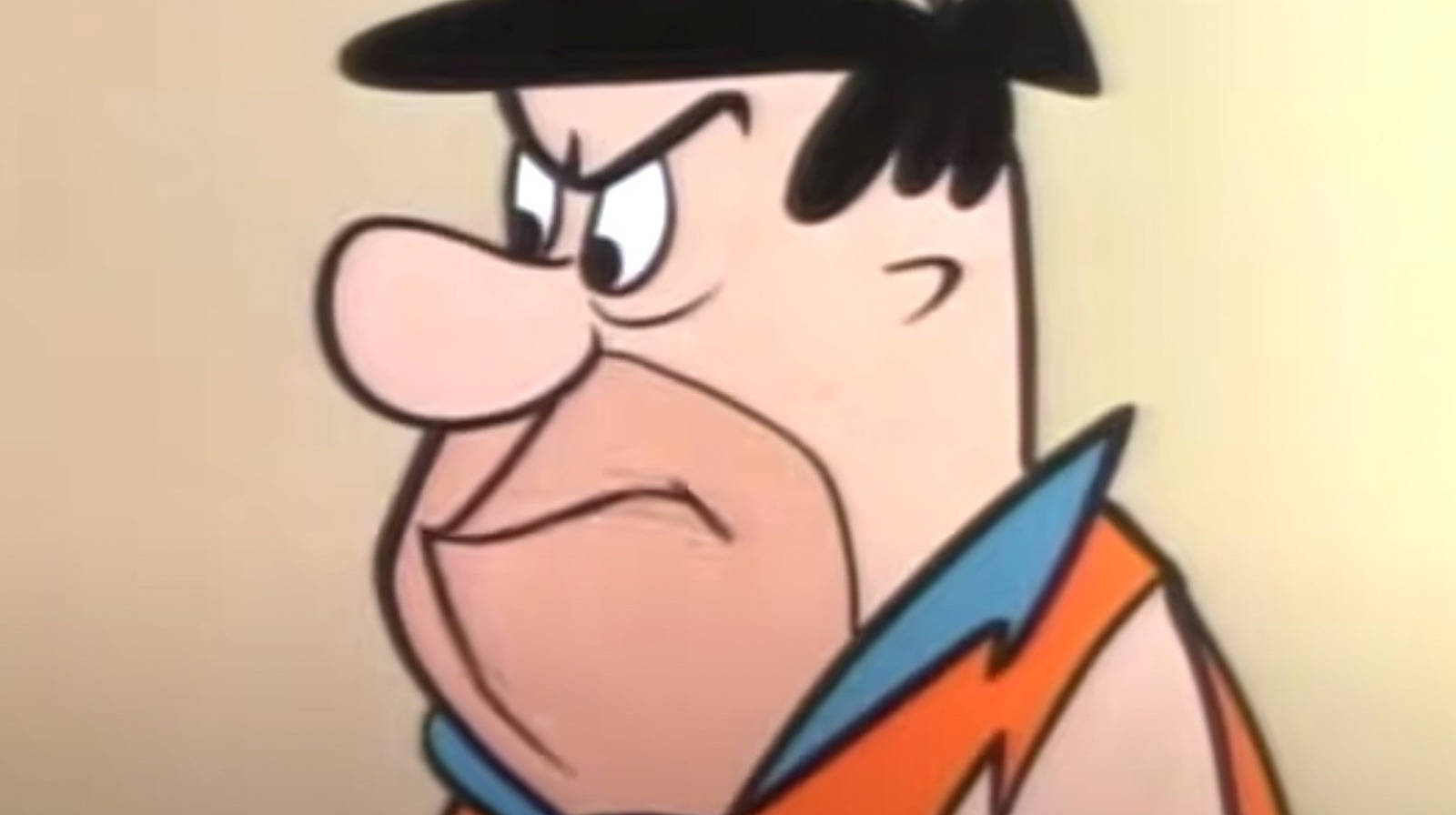 Fred Flintstone, black hat, orange shirt, HD Desktop Wallpaper