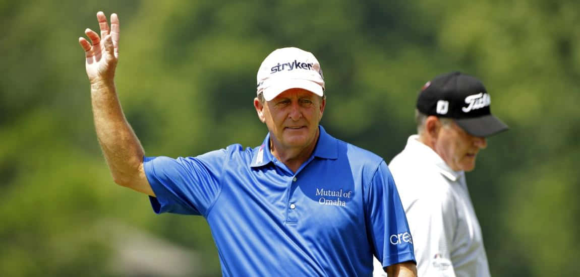 Fred Funk, blue polo, white cap, SD Desktop Wallpaper