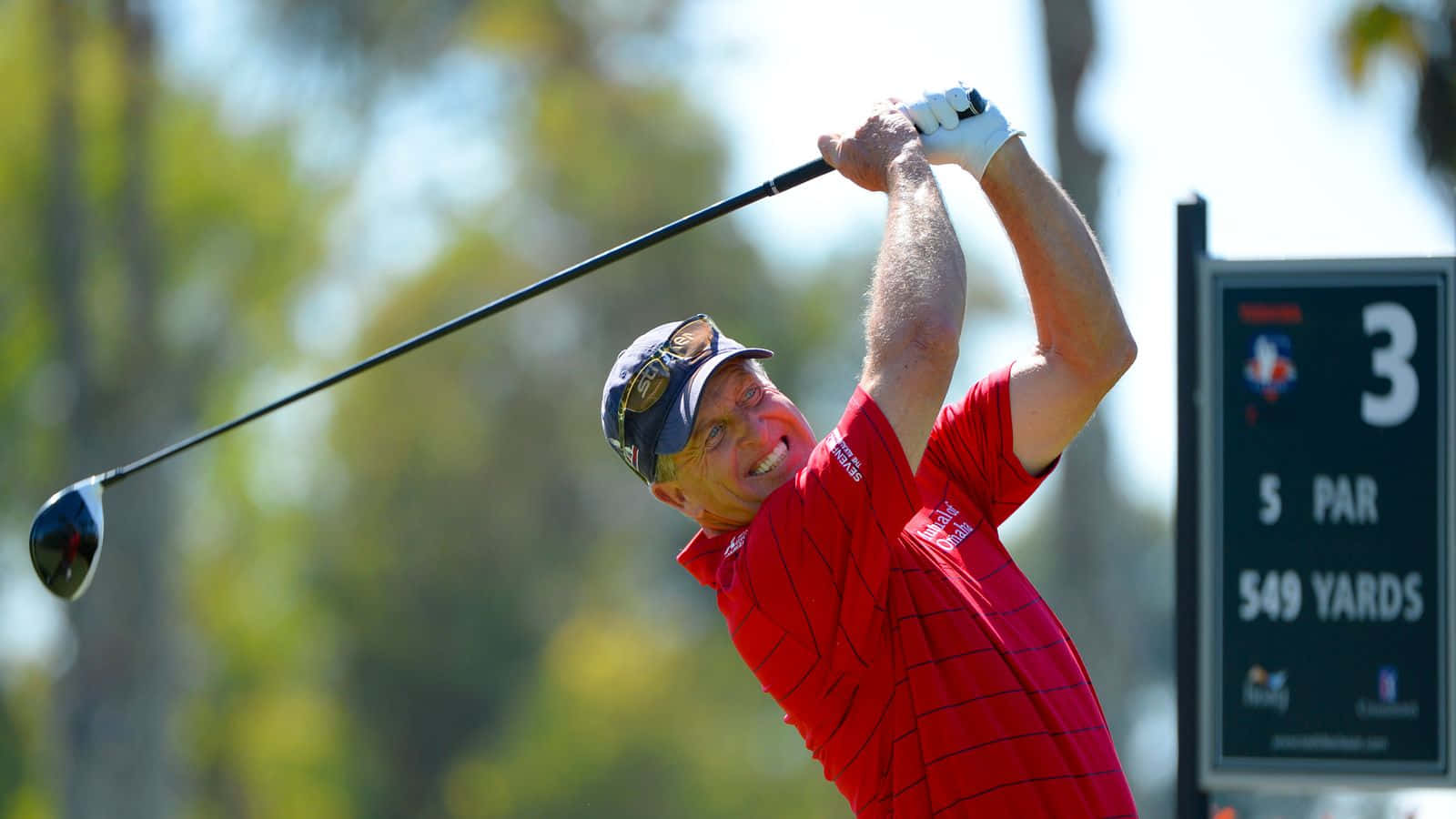 Fred Funk, red shirt, driver, HD Desktop Wallpaper