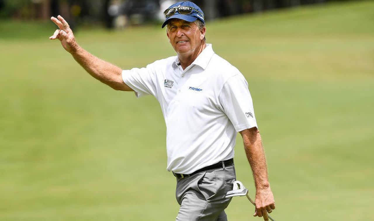 Fred Funk, white polo, blue cap, HD Desktop Wallpaper
