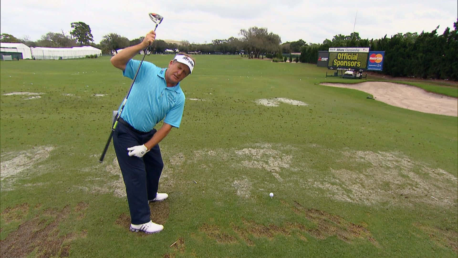 Fred Funk, blue shirt, green course, Full HD Desktop Wallpaper
