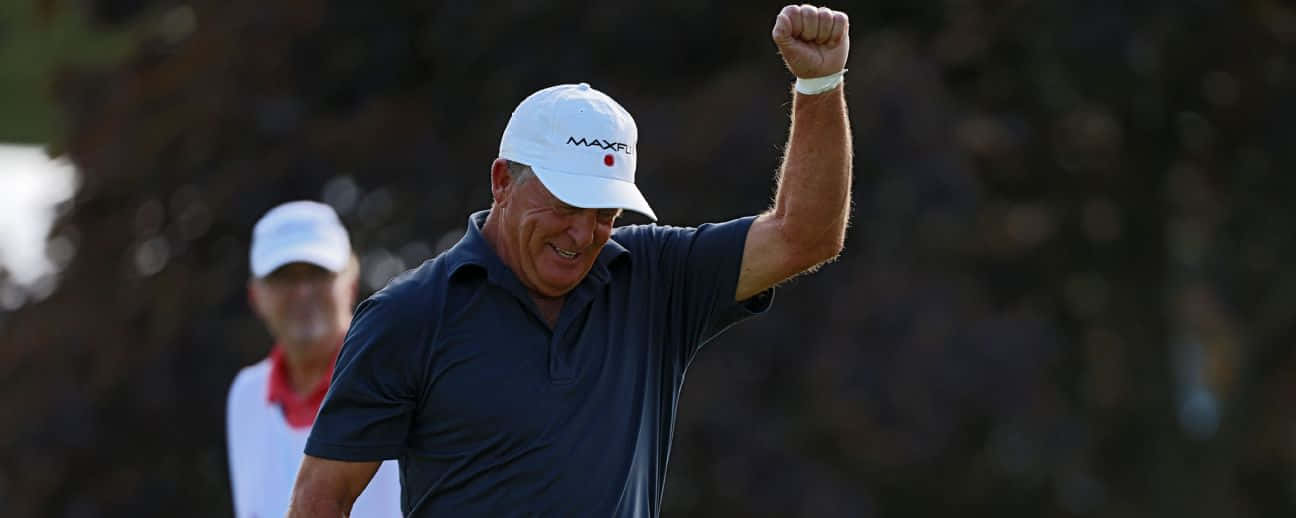 Fred Funk, navy polo, white cap, HD Desktop Wallpaper