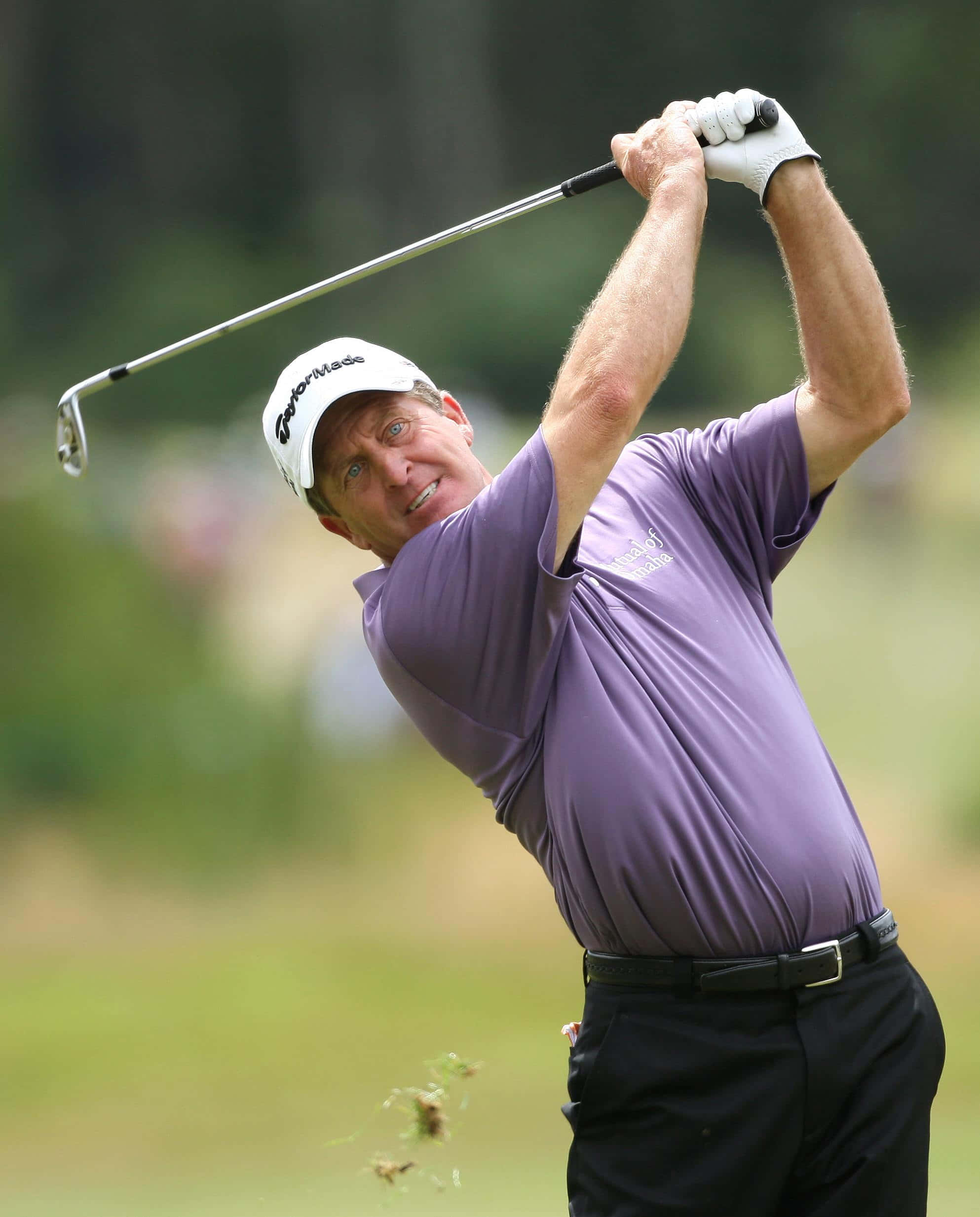 Fred Funk, purple shirt, white cap, Full HD Phone Wallpaper
