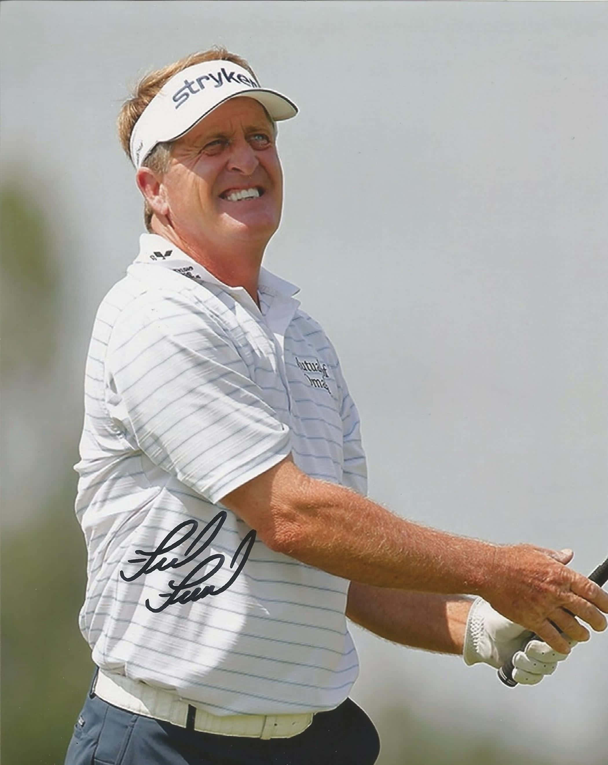 Fred Funk, striped polo, visor, 2K Phone Wallpaper