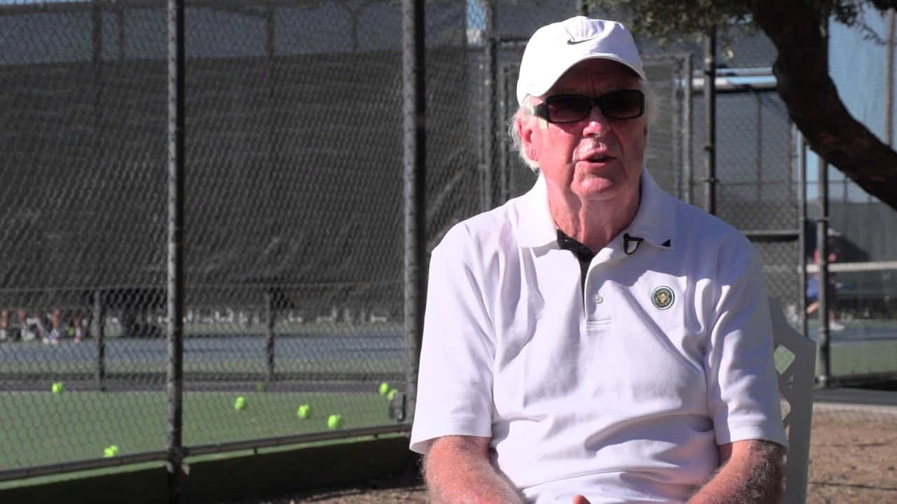 Fred Stolle, tennis court, white cap, HD Desktop Wallpaper
