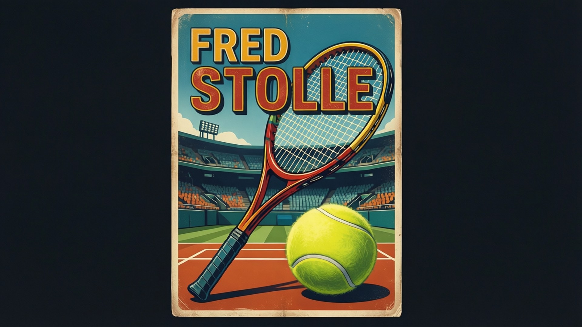 Fred Stolle, Retro poster, Vintage Poster, Full HD Desktop Wallpaper