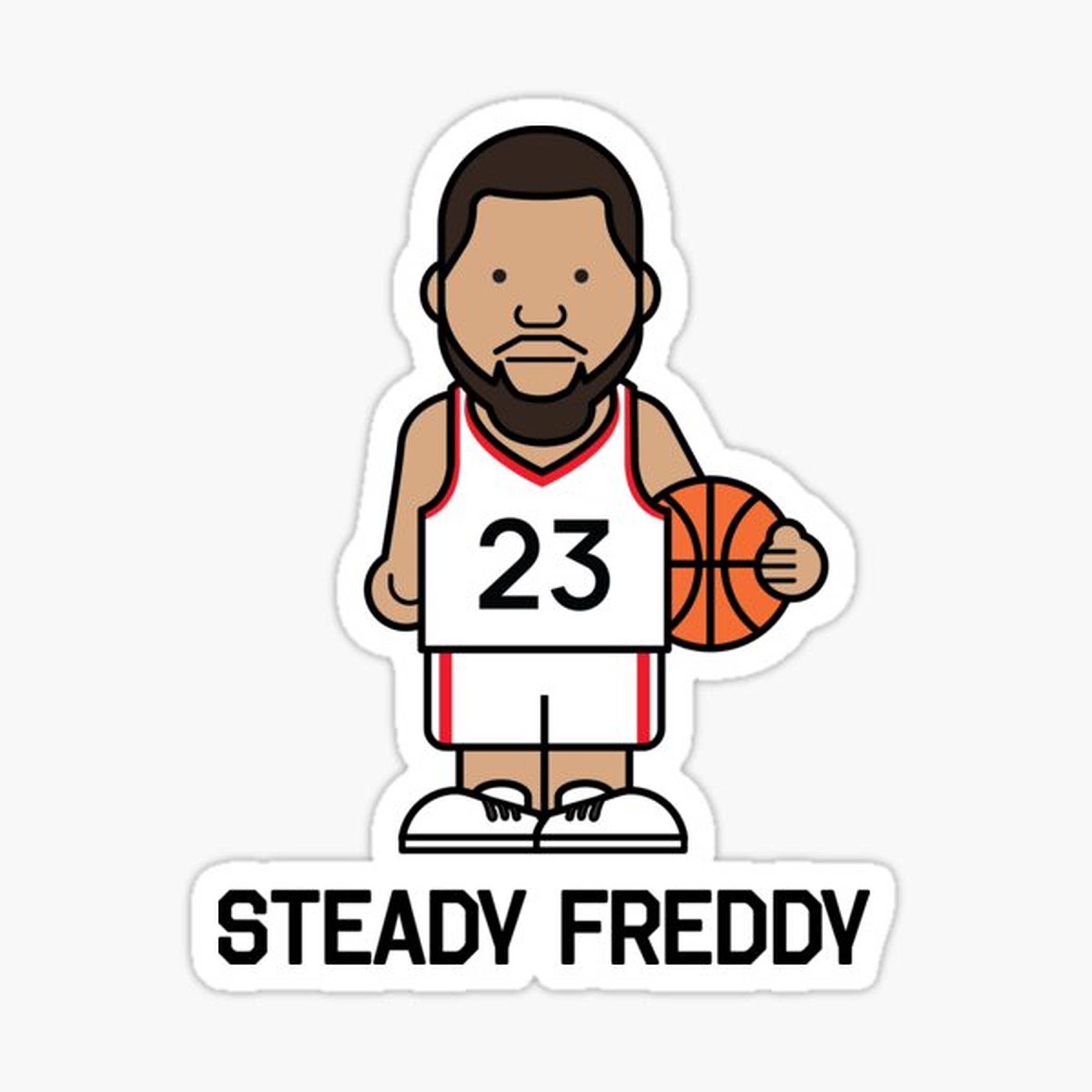 Fred Vanvleet, cartoon sticker, bearded basketball player, Full HD Desktop Wallpaper