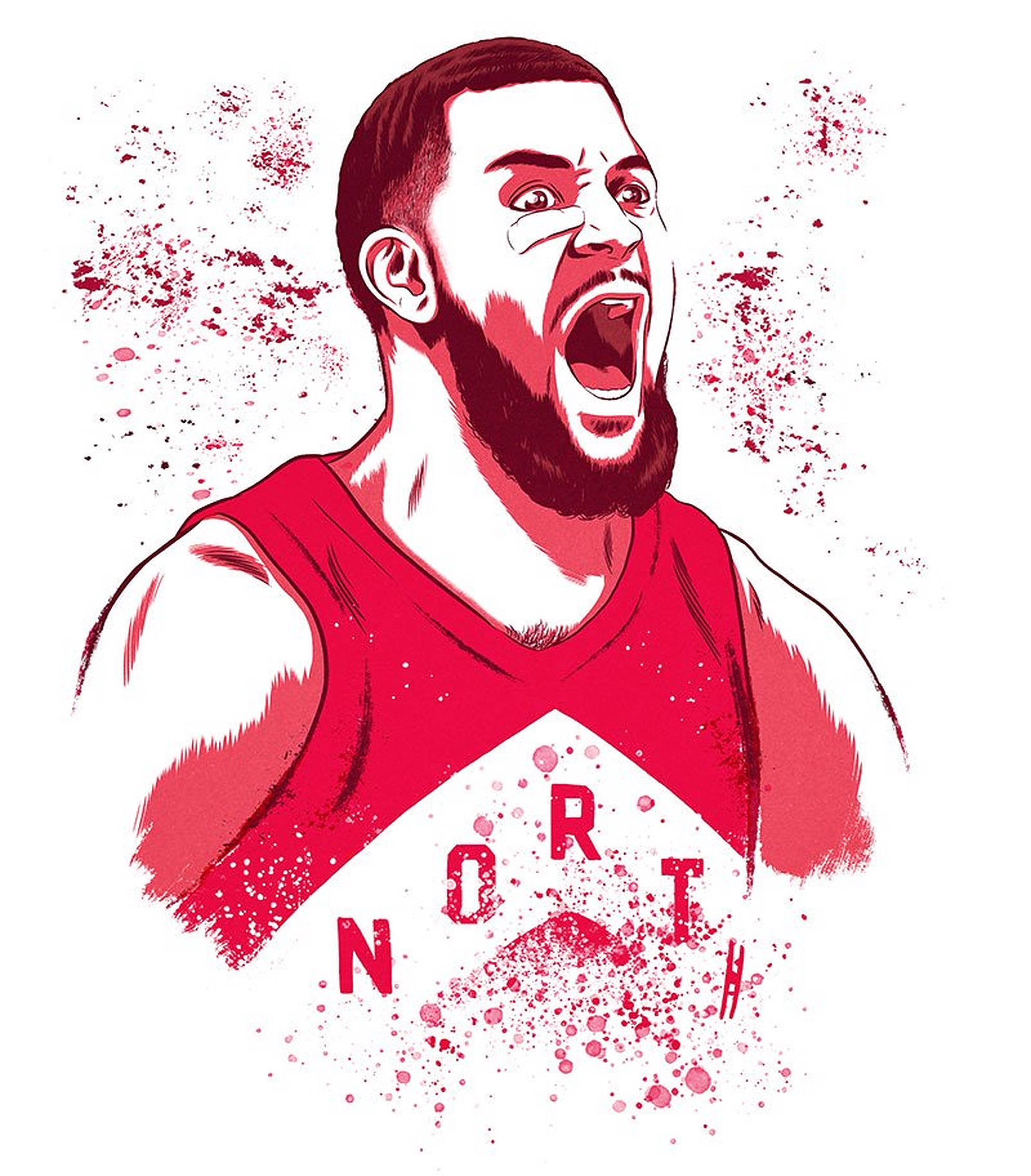 Fred Vanvleet, red jersey, red spatter, Full HD Phone Wallpaper