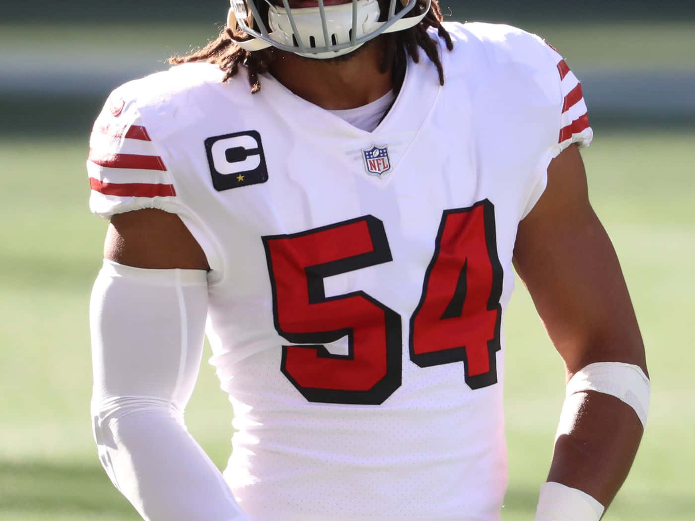 Fred Warner, number 54, red number 54, HD Desktop Wallpaper