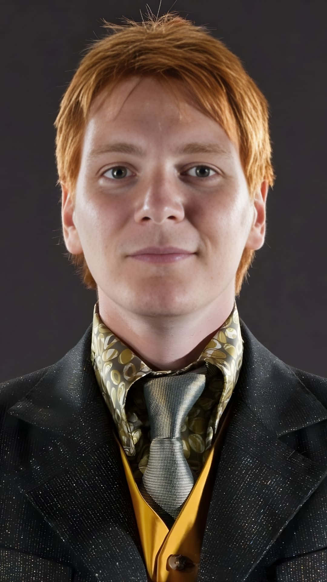 Fred Weasley, red hair, black suit, Full HD Phone Wallpaper
