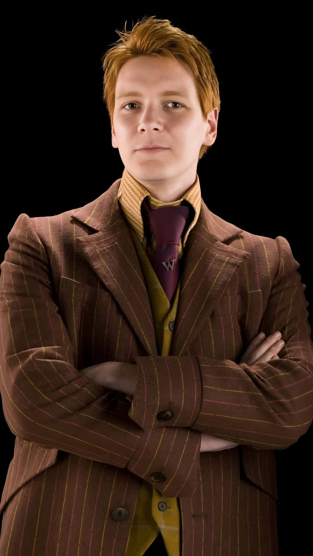 Fred Weasley, ginger hair, black background, Full HD Phone Wallpaper