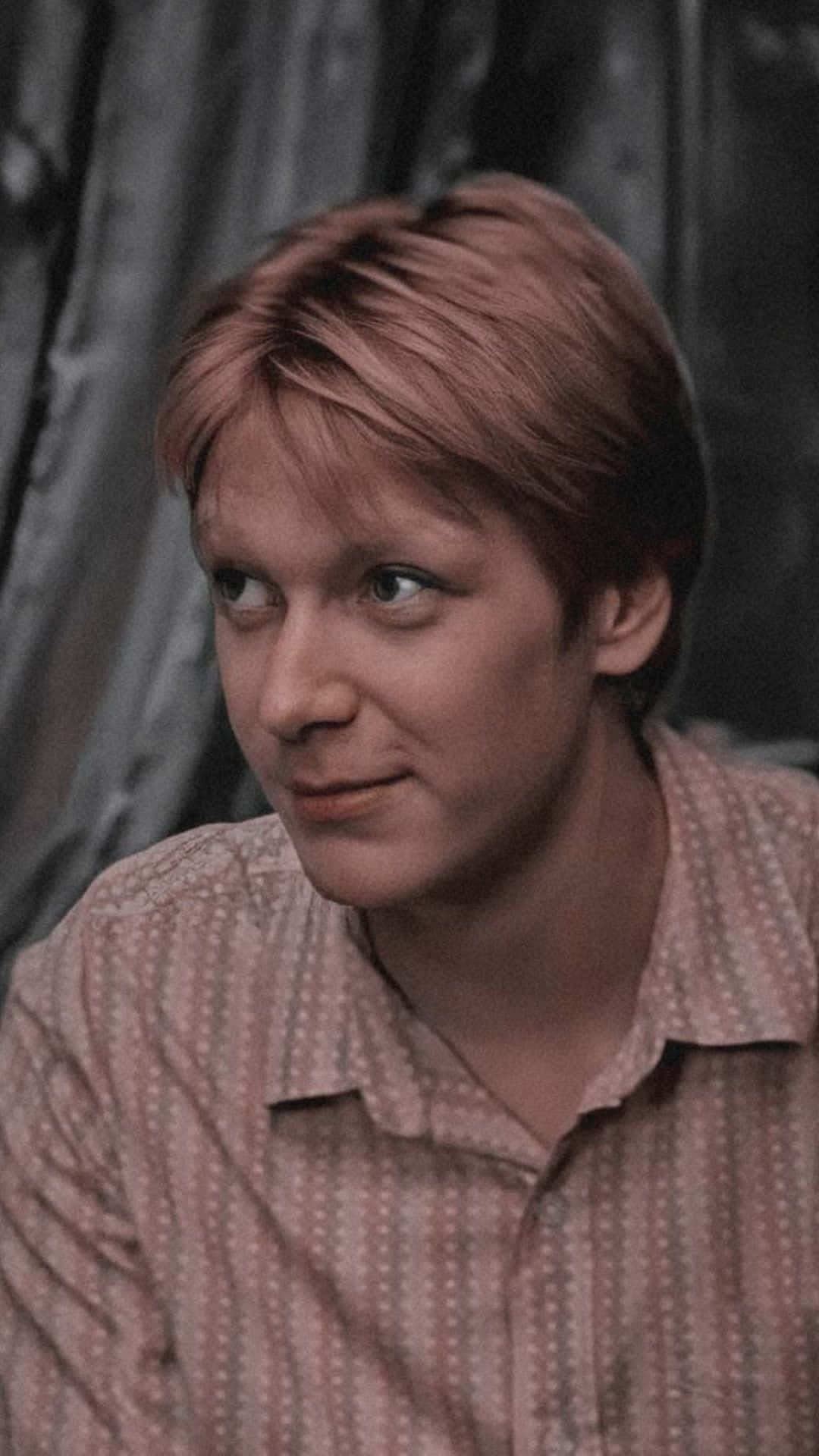 Fred Weasley, pink patterned shirt, short light brown hair, Full HD Phone Wallpaper
