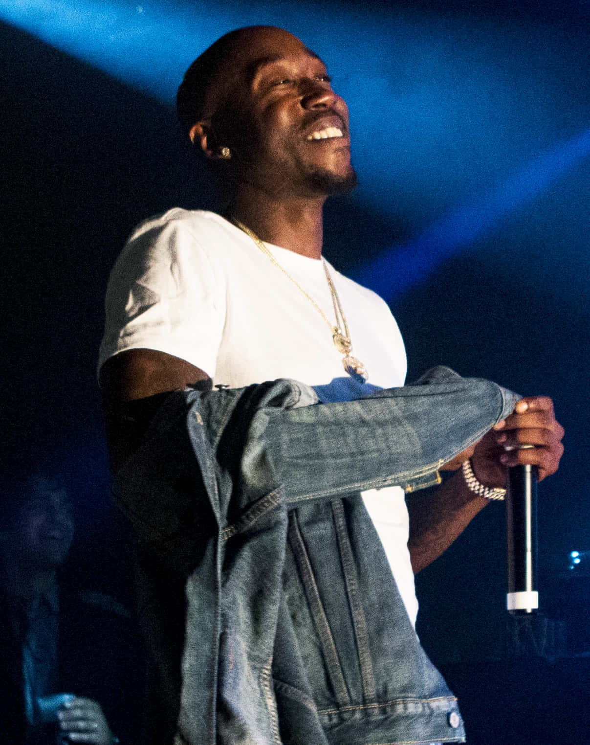 Freddie Gibbs, stage, blue stage lights, HD Phone Wallpaper