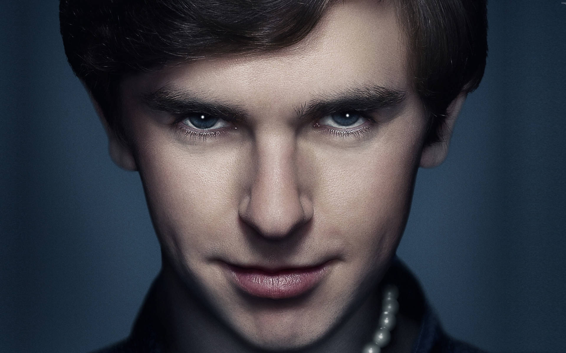 Freddie Highmore, intense blue eyes, dark hair, Full HD Desktop Wallpaper