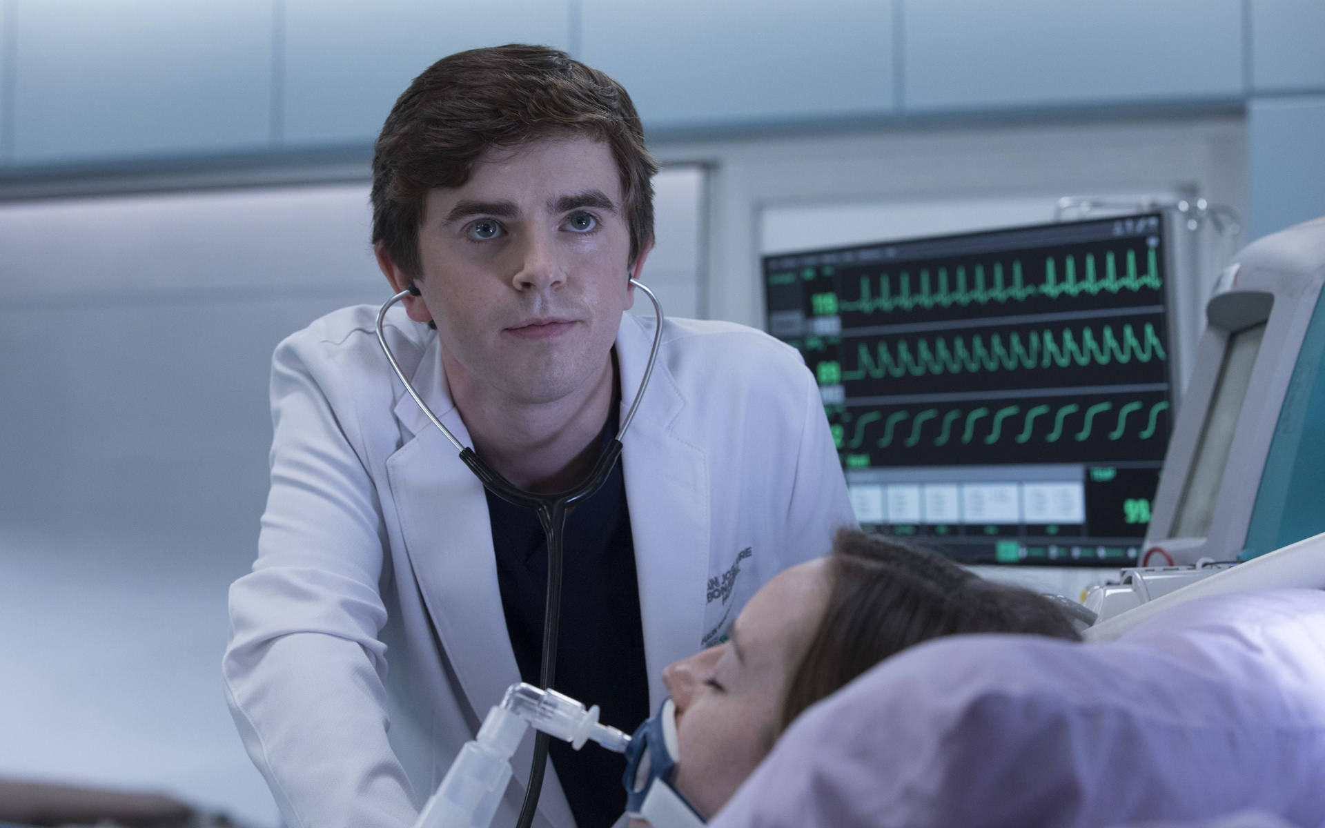 Freddie Highmore, patient, hospital bed, Full HD Desktop Wallpaper