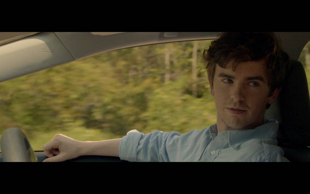 Freddie Highmore, car, sunlit forest, HD Desktop Wallpaper