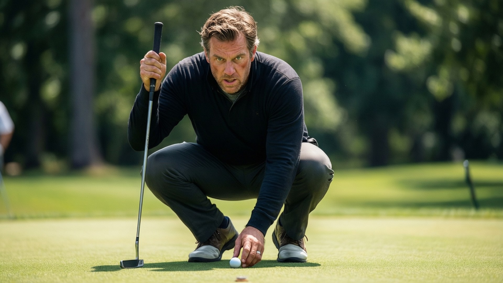 Freddie Jacobson, putt, green, Full HD Desktop Wallpaper