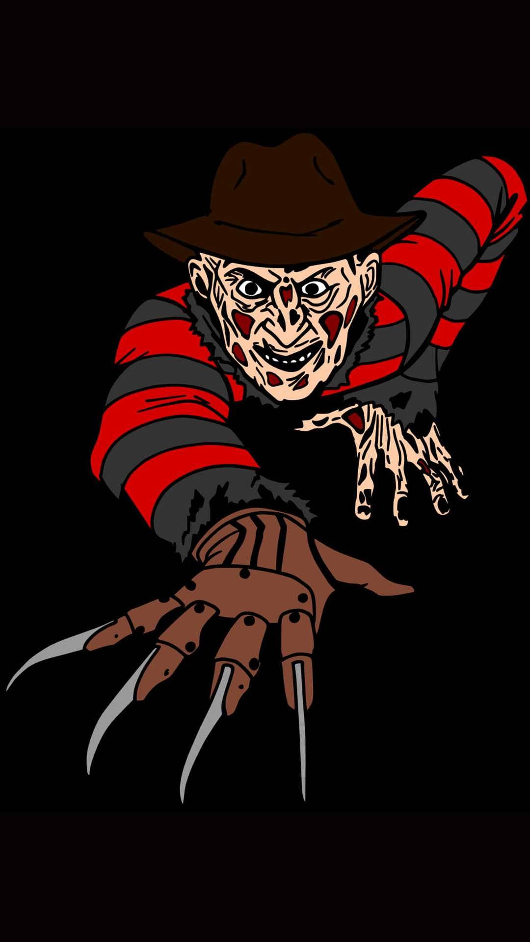 Freddy Krueger, clawed glove, black background, Full HD Phone Wallpaper