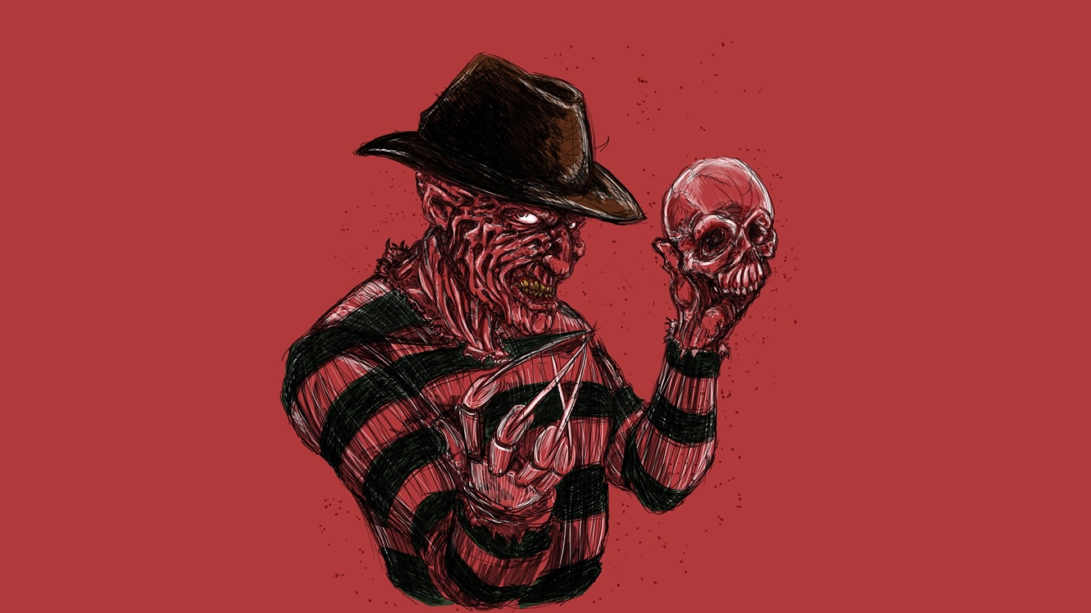 Freddy Krueger, striped sweater, hat, Full HD Desktop Wallpaper