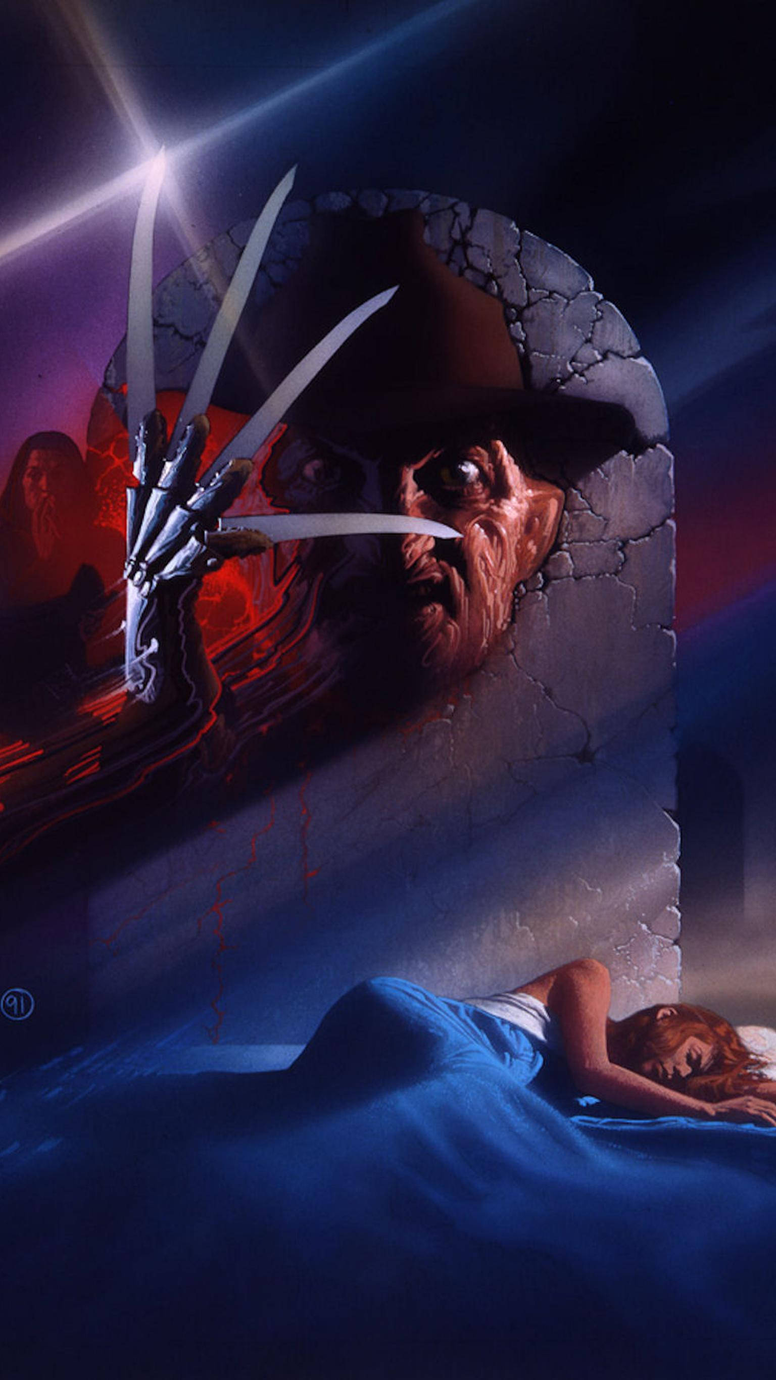 Freddy Krueger, blade-hand, wall, 2K Phone Wallpaper