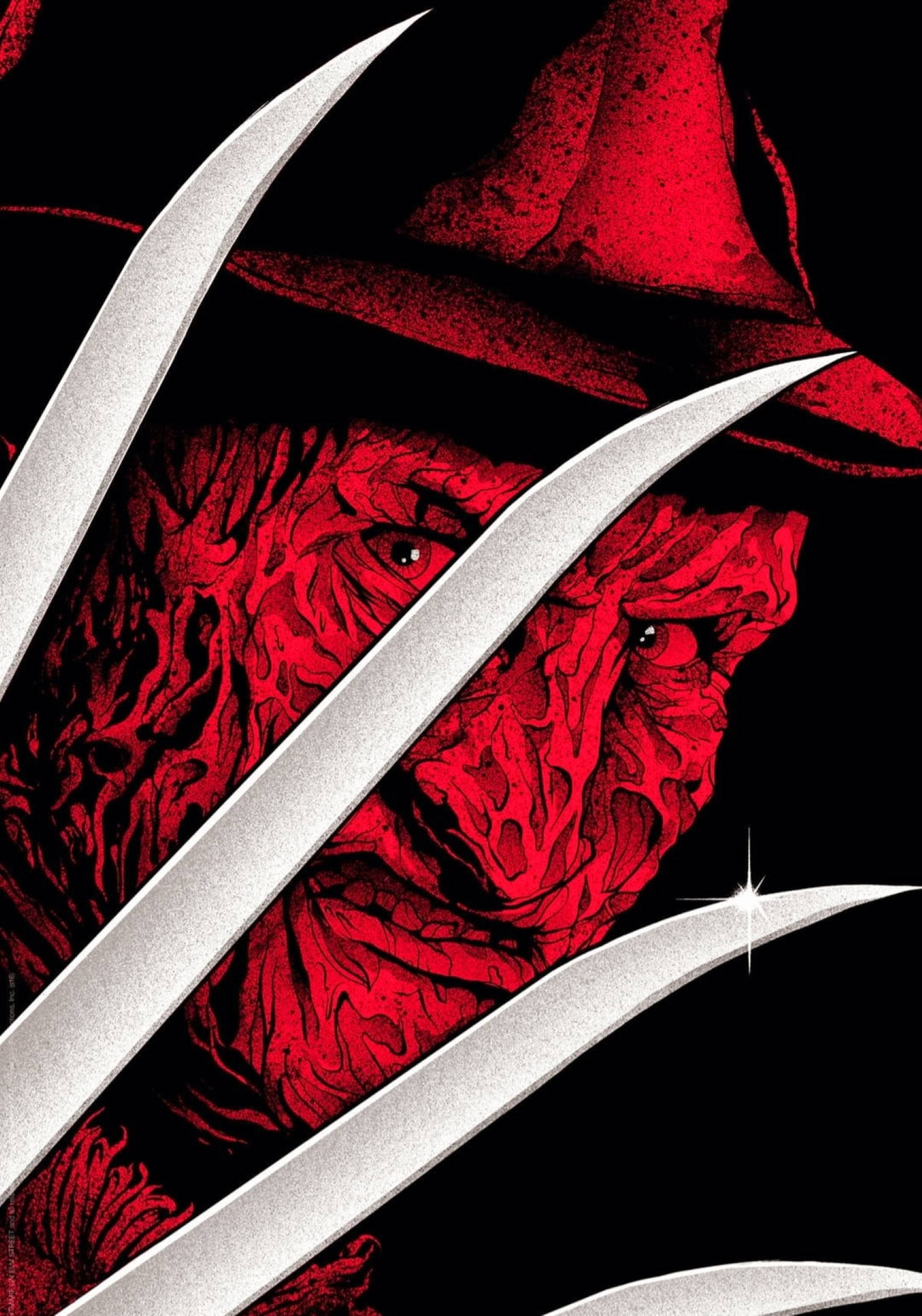 Freddy Krueger, sharp metallic claws, red hat, Full HD Phone Wallpaper