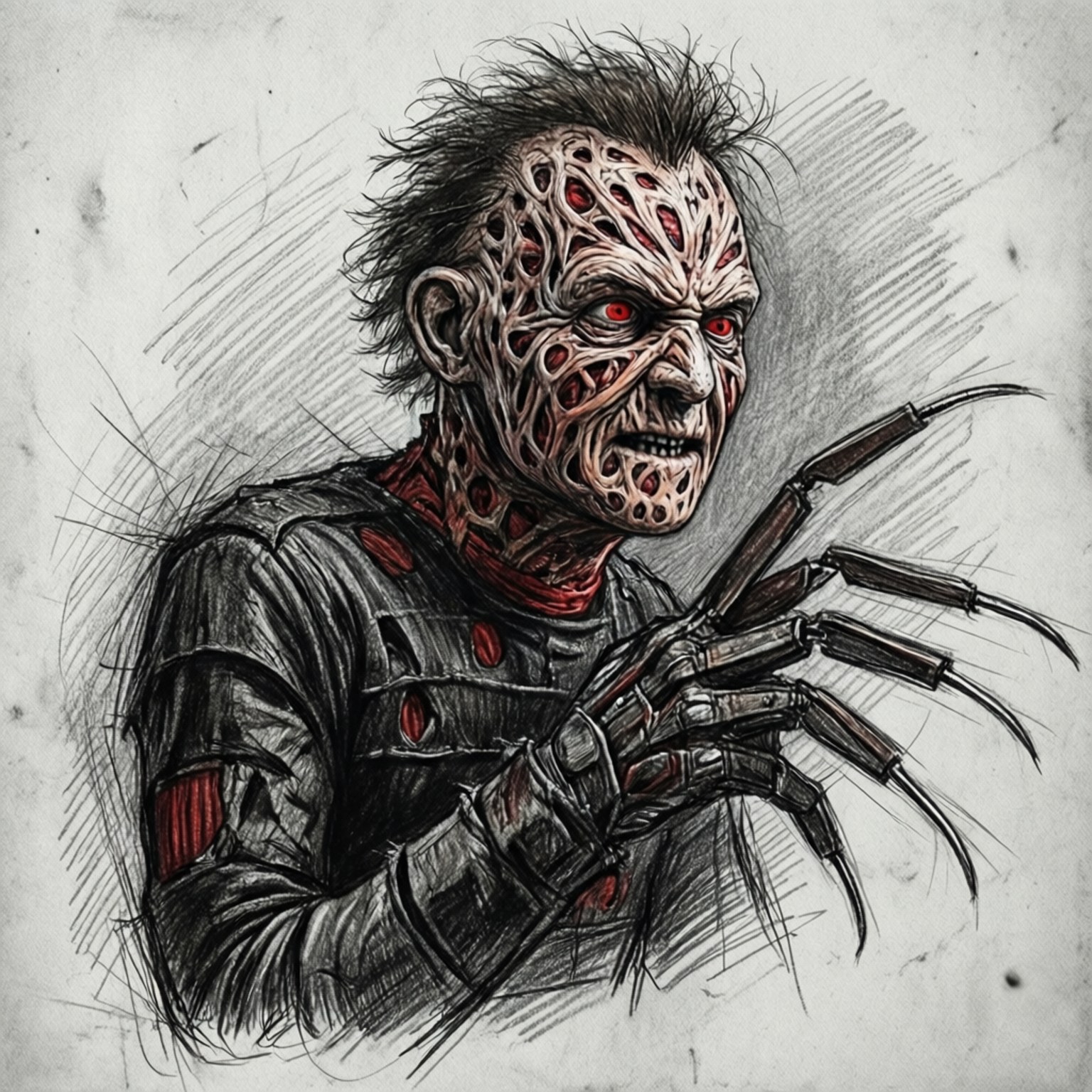 Freddy Krueger, grotesque face, sharp metal claws, HD Desktop Wallpaper