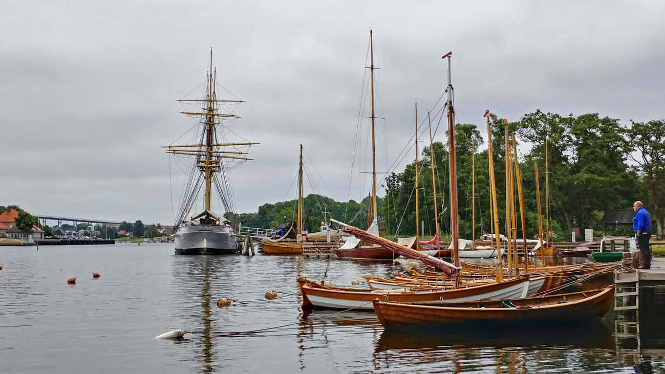 Fredrikstad, wooden sailboats, tall ship, HD Desktop Wallpaper
