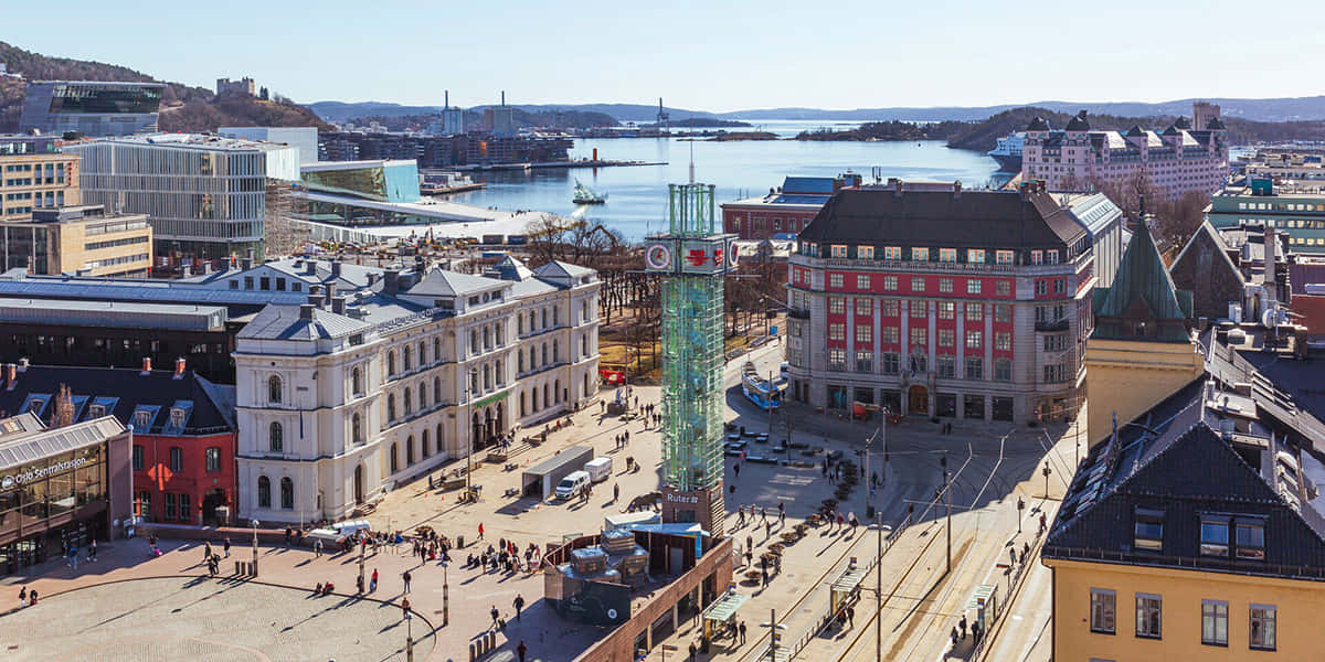 Fredrikstad, cityscape, waterfront, SD Desktop Wallpaper