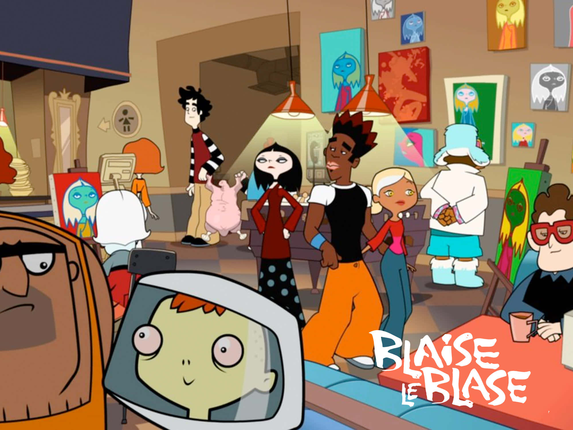 Freds Head, art exhibition, cartoon characters, Full HD Desktop Wallpaper