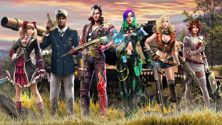 Free Fire, anime characters, combat gear, SD Desktop Wallpaper