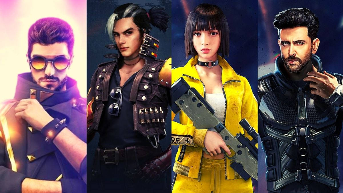 Free Fire, characters, futuristic gear, SD Desktop Wallpaper