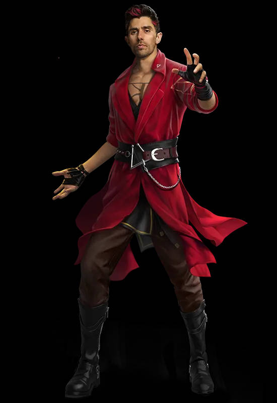 K, Free Fire, red coat, SD Phone Wallpaper