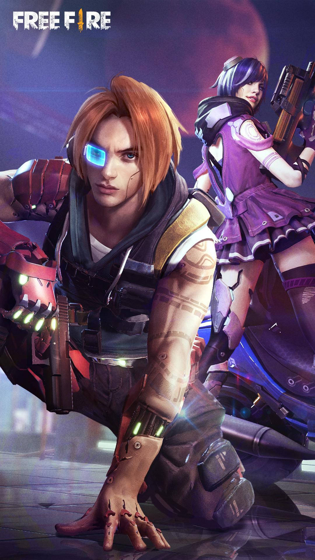Free Fire 2021, anime-style gamers, futuristic gear, Full HD Phone Wallpaper